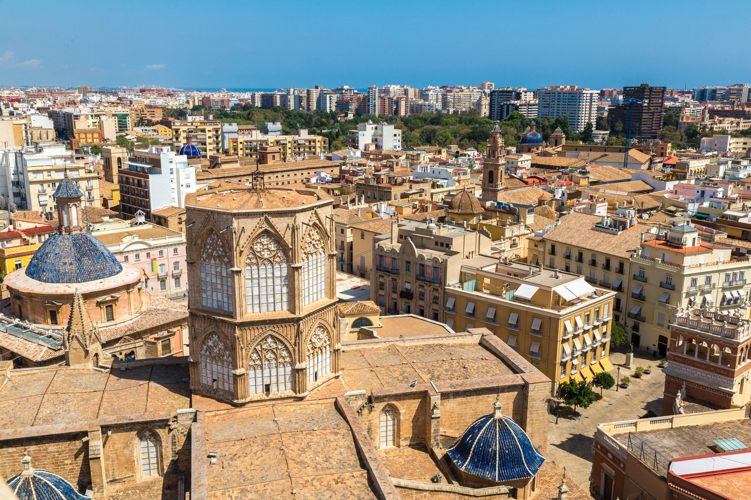 Aerial view of Valencia in a summer day, Spain